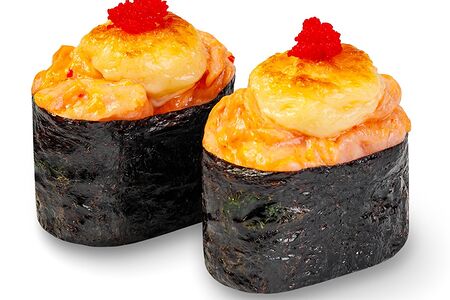 Запеченный гункан с лососем