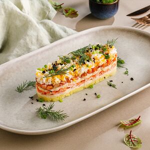 Мимоза с лососем слабой соли