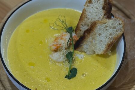 Сырный суп с креветками 