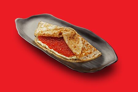 Блинчик с веган икрой и крем-сыром