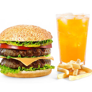 Двойной Биф Чиз  + Фри + Напиток На Выбор 0,5