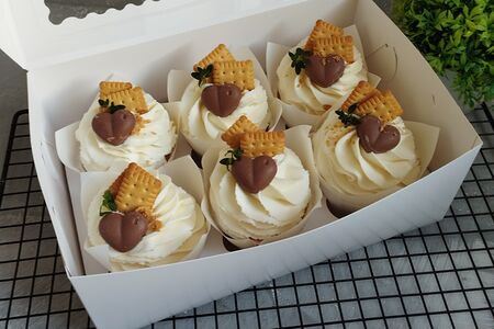 Капкейки с сердечками