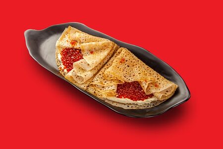 Блинчики с икрой и крем-сыром 