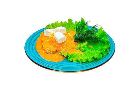 Горбуша по-гречески с сыром фета
