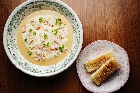 Крем-суп Пармеджано с креветками