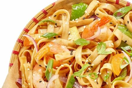 Вок с лапшой, креветками и тофу (m/l)