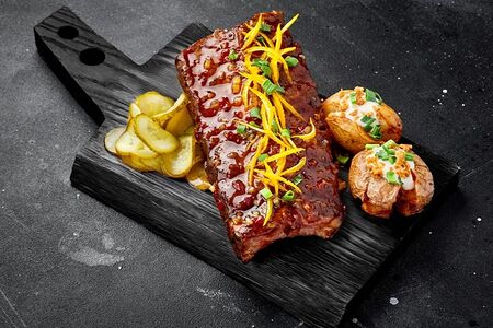 Свиные рёбра в соусе апельсиновый чили