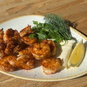 Креветки тигровые на углях