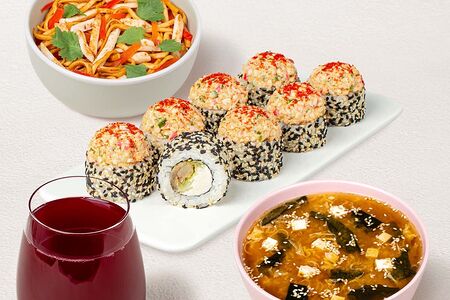 Бизнес-ланч Пикантный L с морсом из черной смородины