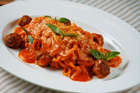 Спагетти Сопрано с мраморными митболами
