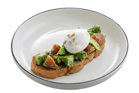 Тост с авокадо, томатами и яйцом пашот