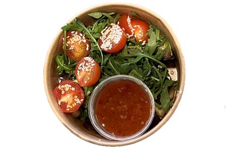 Салат-боул с бакалажанами 