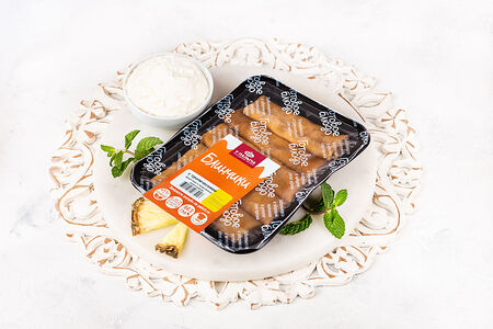 Блинчики с тропическими фруктами и творожным крем-сыром