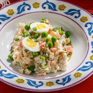 Оливье с копченой треской