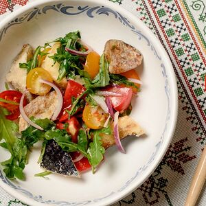 Салат с хрустящими баклажанами