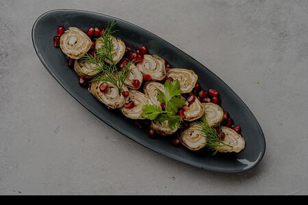 Жареные рулетики из баклажанов