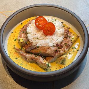 Цыпленок карри с рисом
