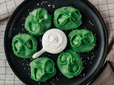 Манты с грибами