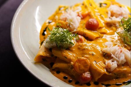 Паста с крабом и страчателлой