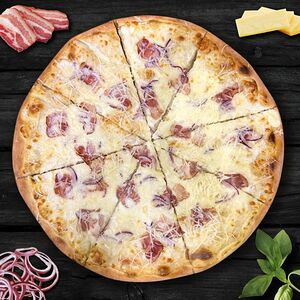 Пицца с беконом, яйцом и сыром / Карбонара, пицца  36 см