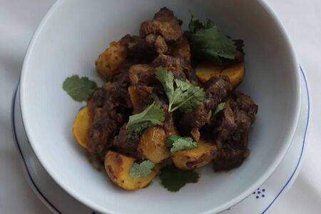 Баранина в белом вине