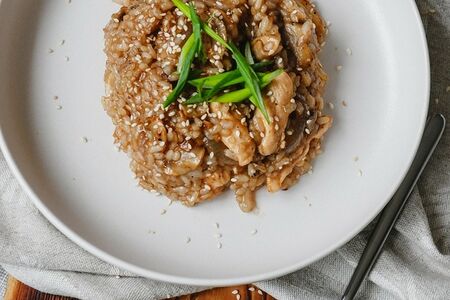 Рис с курицей и шампиньонами