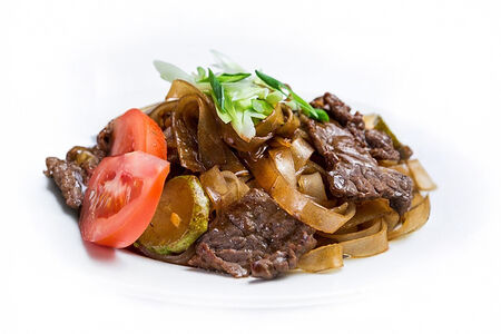 Лапша с чипсами из говядины