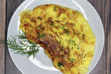 Омлет с курицей и грибами