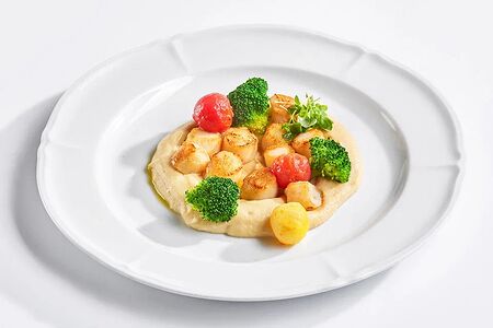 Гребешки с пюре из сельдерея