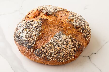 Тартин тыквенный с заварной полбой и сыром Мимолет