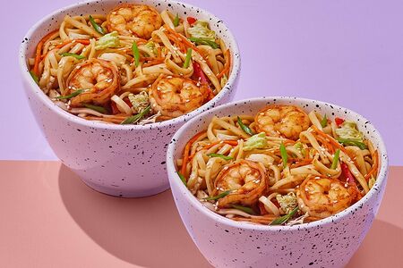 Тигровые креветки с лапшой удон Х2