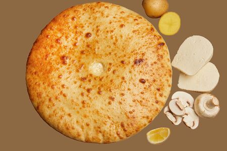  Осетинский пирог с курицей, шампиньонами и картофелем 