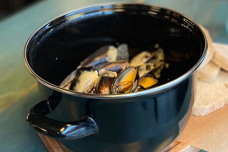 Соте из беломорских мидий