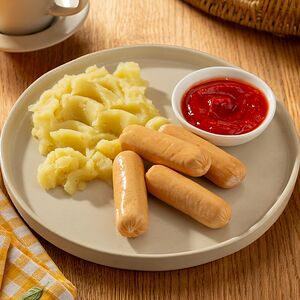 Сосиски с картофельным пюре