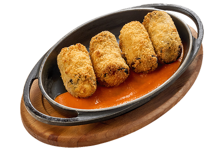 Рулетики из баклажан с моцареллой и пепперони в хрустящей корочке