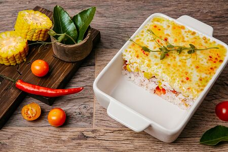 Рисовая лазанья с курочкой свит чили