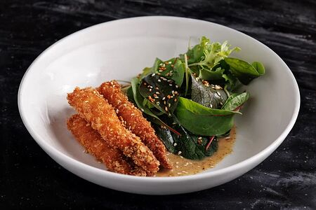 Хрустящие креветки с медовым соусом