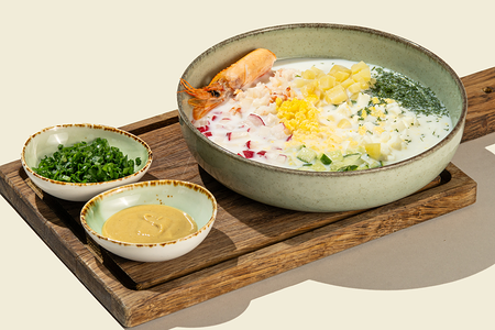 Окрошка с лангустинами