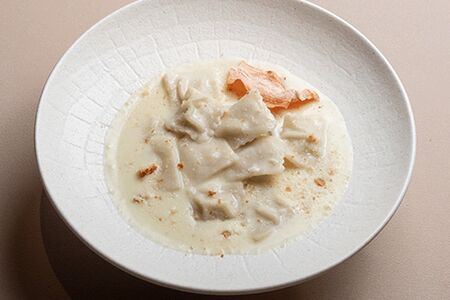 Сырный суп с пельмешками