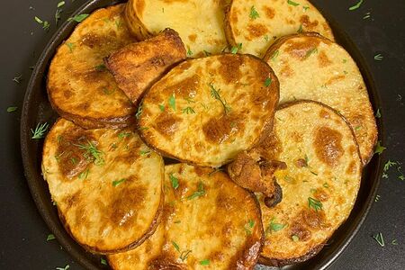 Картофель печеный с салом