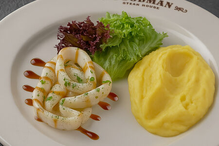 Бизнес-ланч Кальмары с картофельным пюре