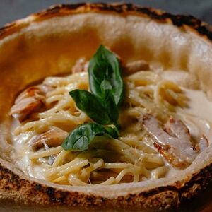 Паста с цыплёнком и грибами