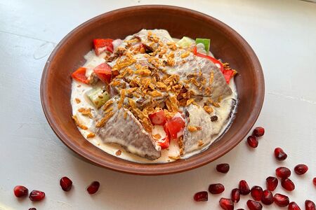 Теплый салат с телятиной