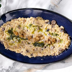 Орзо с белыми грибами и трюфелем