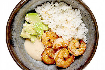 Райс боул с креветкой