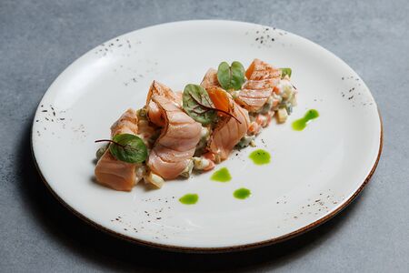 Оливье с лососем