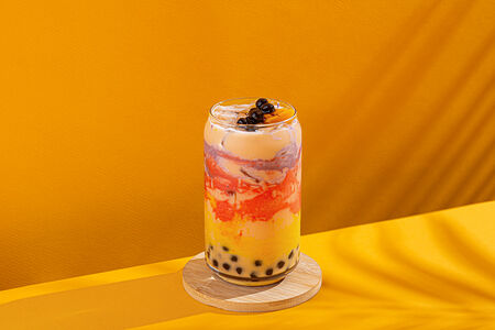 Баббл ти Манго-маракуйя молочный на вынос 450 мл