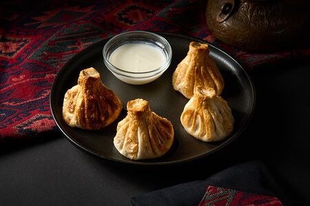 Хинкали жареные с говядиной и свининой