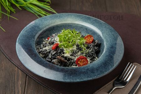 Орзо с креветкой и кальмаром