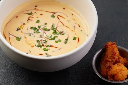 Сырный суп с хрустящей курочкой